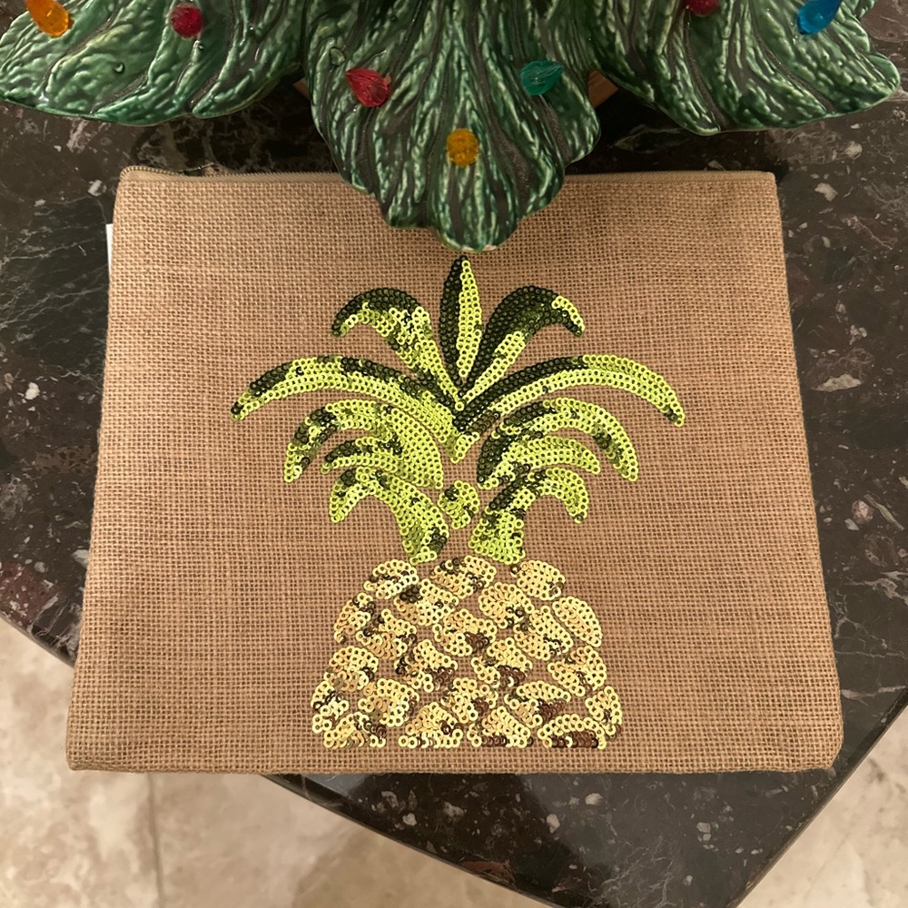Sequin Pineapple clutch bag